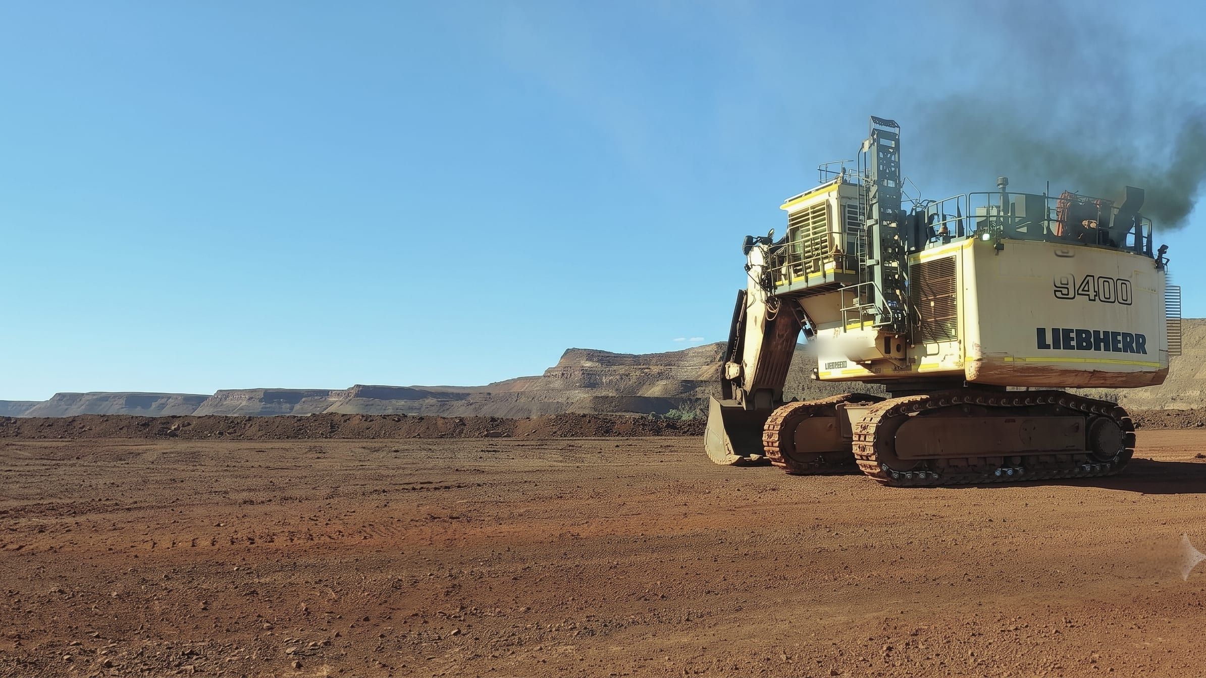 Liebherr 9400 face shovel on a Pilbara iron ore floor